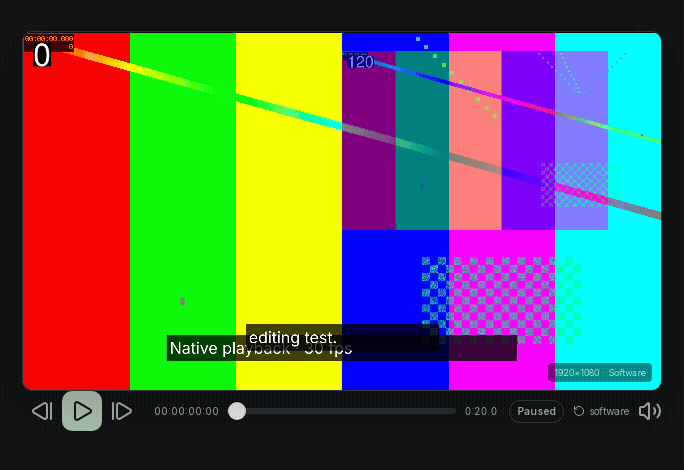Animated Preview playhead slider being scrubbed across generated demonstration footage.